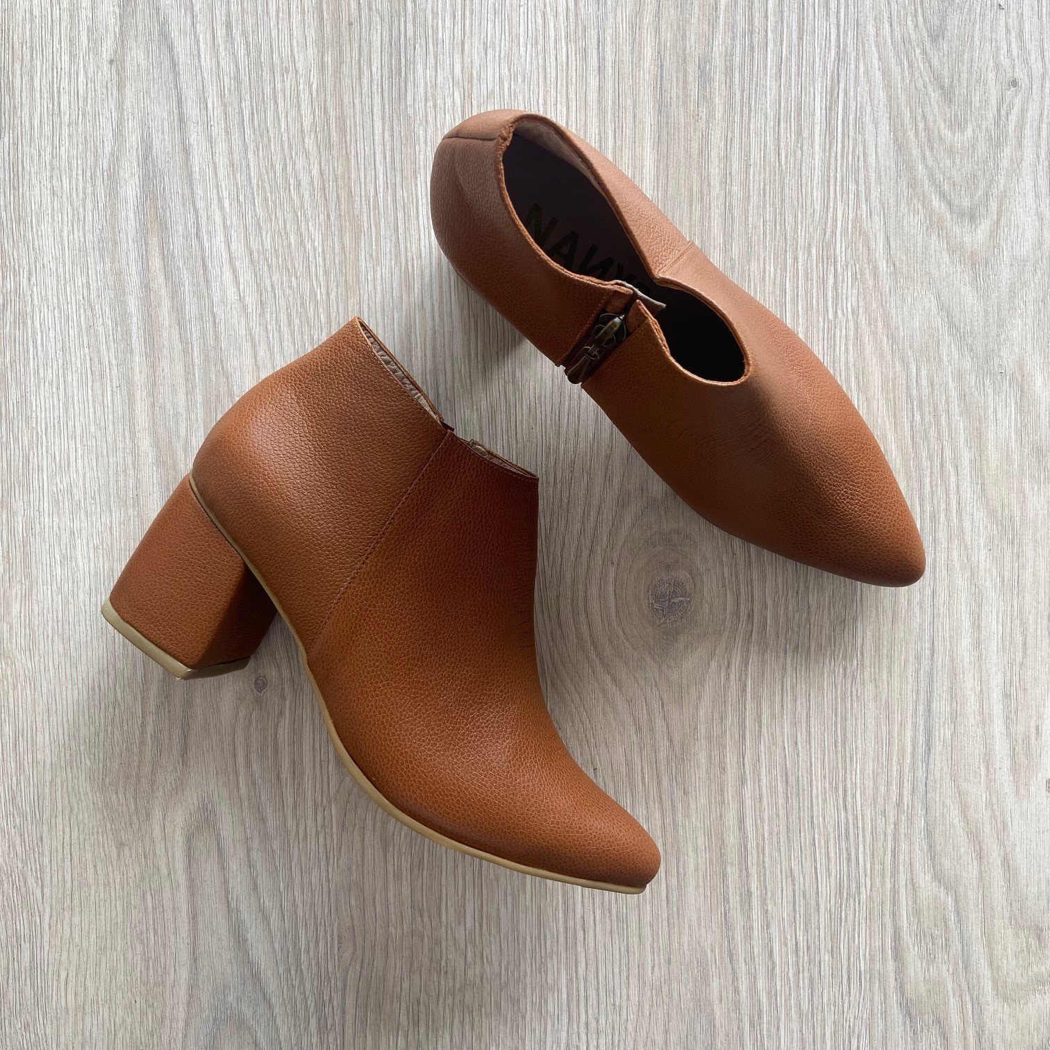 Botines miel en cuero - Imagen 3