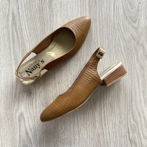 Zapatos bajitos miel en cuero