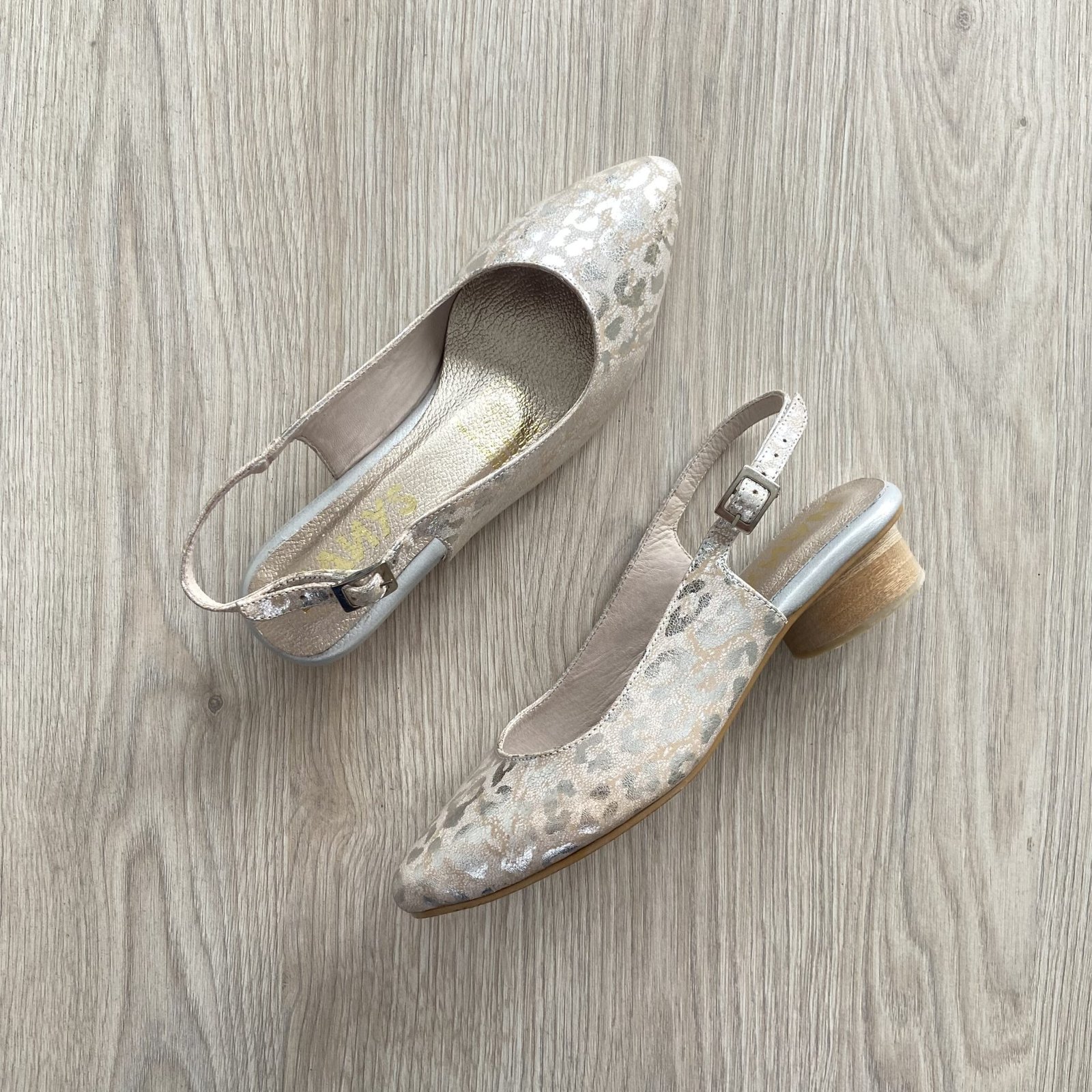 Baletas plateadas en cuero