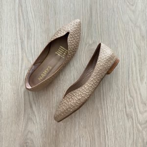 Bailarinas taupe en cuero