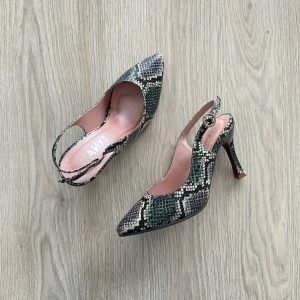 Zapatos verde print en cuero