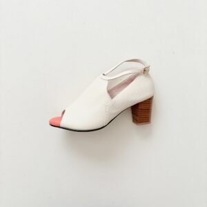 Sandalia talco con salmon en cuero