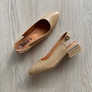 Baleta caqui en cuero