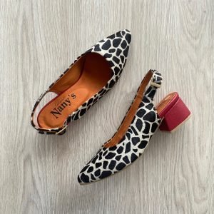 Baletas animal print jirafa en cuero