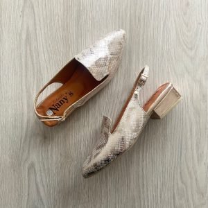 Baletas oro rosa en cuero