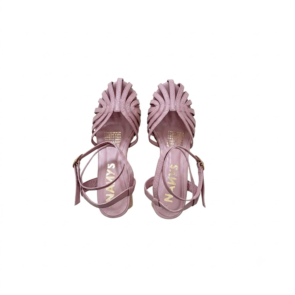 Sandalias rosadas en cuero - Imagen 3