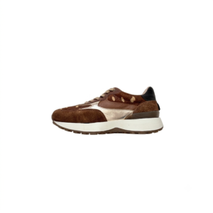 Tenis bambi con miel y bronce en cuero