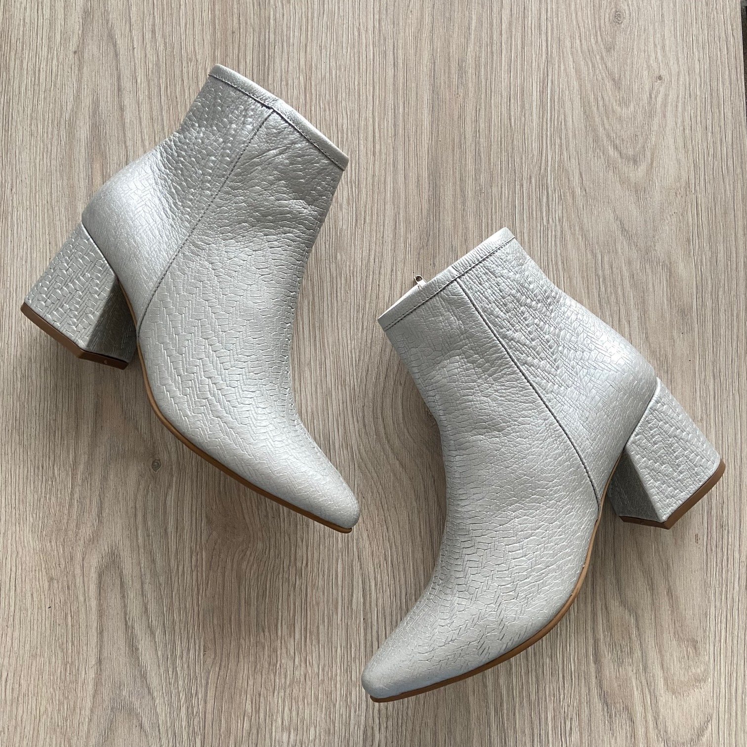Botines plateados en cuero - Imagen 3