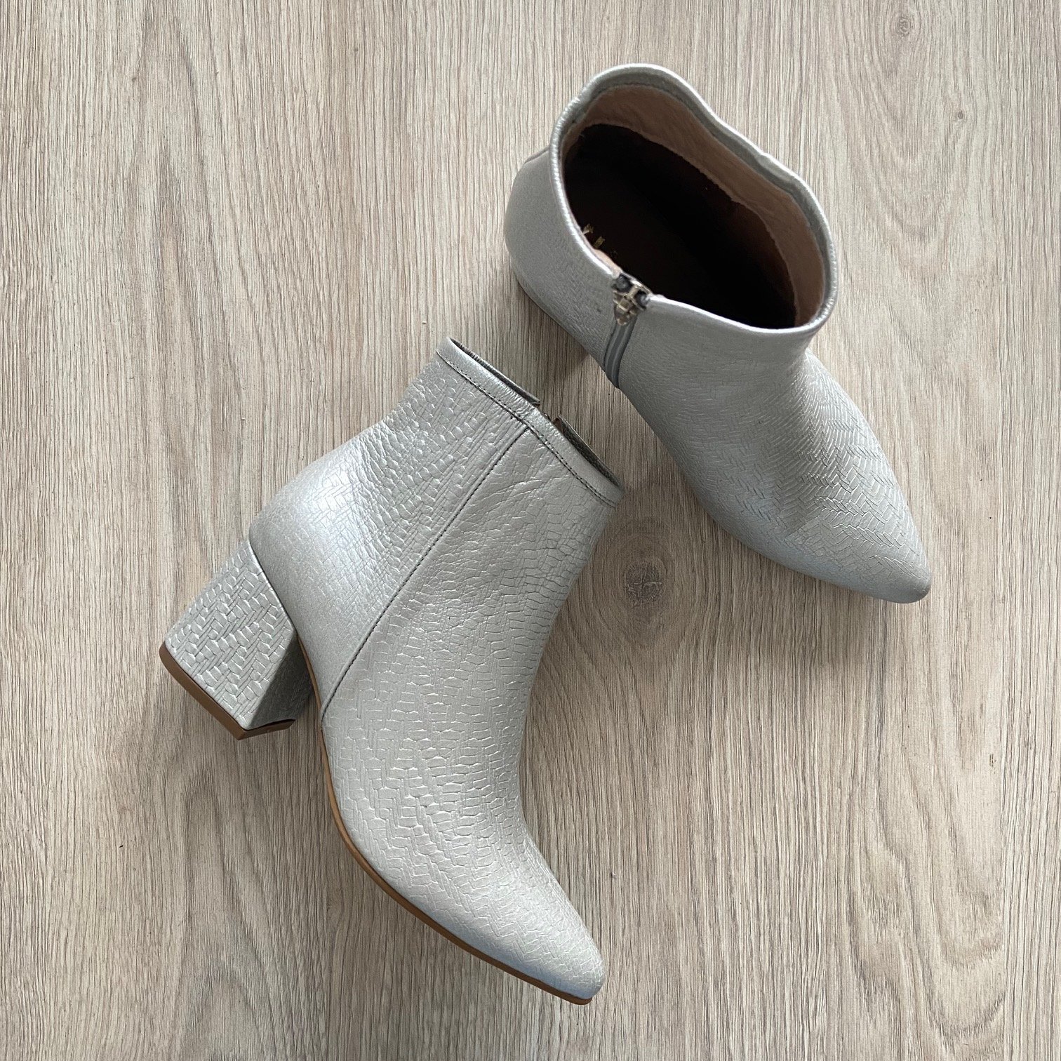 Botines plateados en cuero - Imagen 2