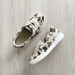 Tenis animal print vaca en cuero corticos