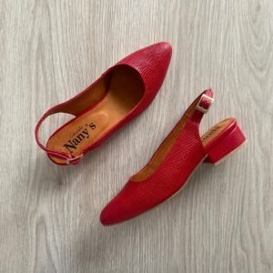 Baletas rojas en cuero