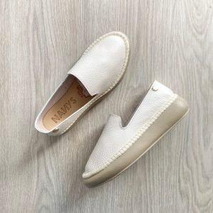 Baletas alpargatas talco en cuero