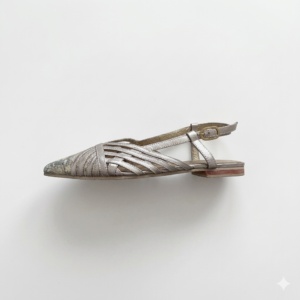 Baletas plateadas en cuero