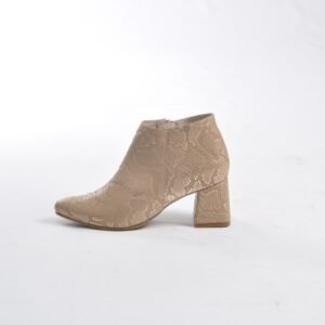 Botines taupe con dorado en cuero