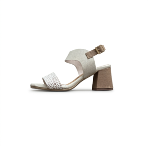 Sandalias talco con taupe en cuero