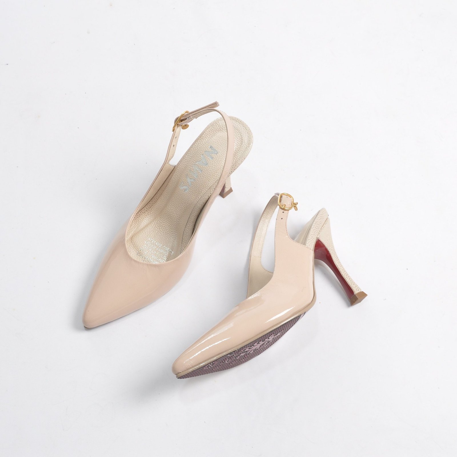 Zapatos clásicos nude en cuero - Imagen 3