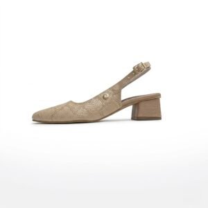 Zapato taupe en cuero tipo folia