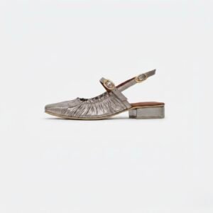 Baletas bronce en cuero