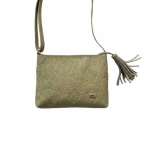 Bolso manos libres pequeño verde pistacho en cuero