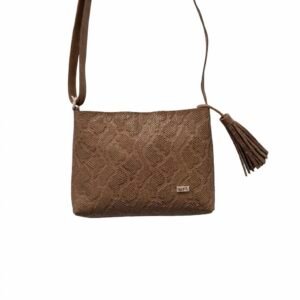 Bolso manos libres pequeño miel en cuero