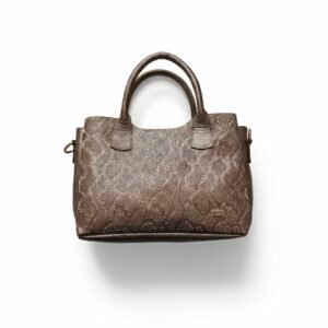 Bolso bronce en cuero liso y folia