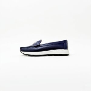 Mocasines azules en cuero