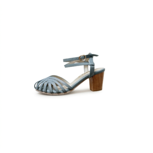 Sandalias de tiritas azul en cuero