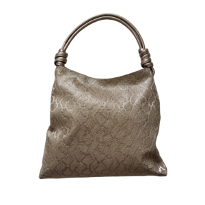 Bolso bronce con nudos en cuero