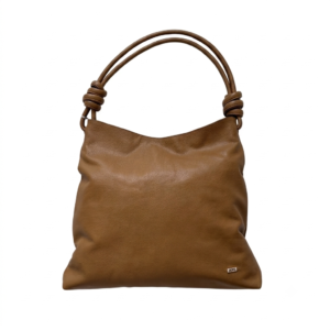 Bolso miel con nudos en cuero