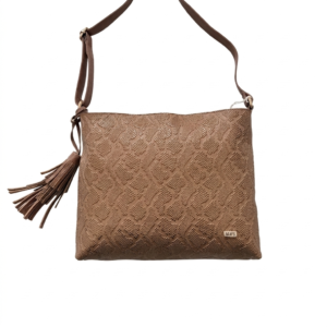 Bolso manos libres mediano miel en cuero