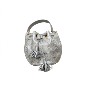 Bolso tula plata en cuero