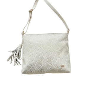 Bolso manos libres mediano talco en cuero