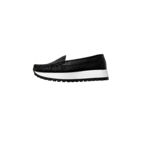 Mocasines altos negro en cuero