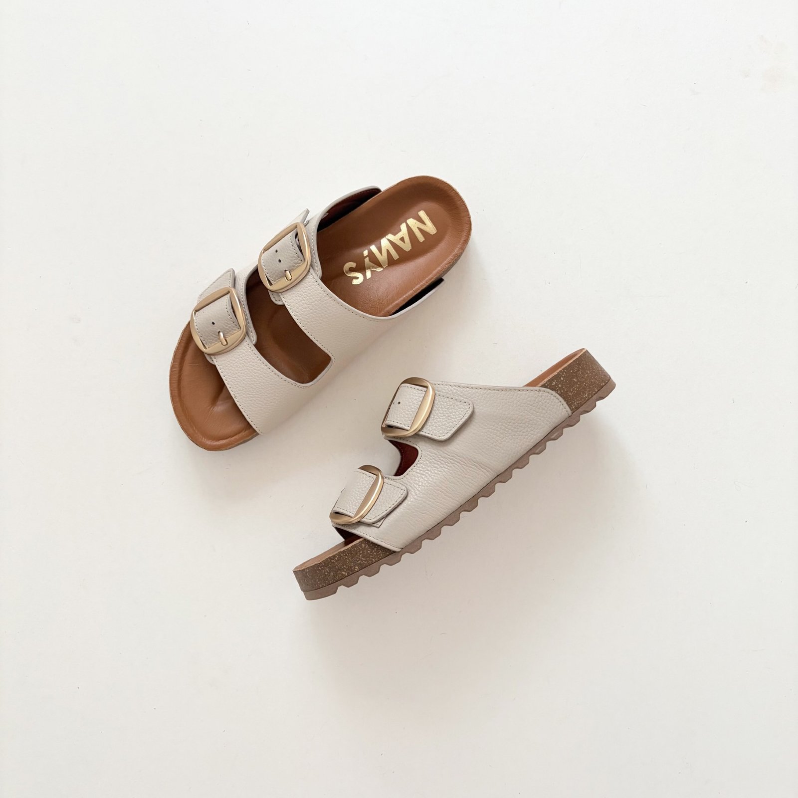 Sandalias talco en cuero - Imagen 3