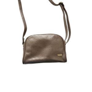 Bolso manos libres pequeño bronce en cuero