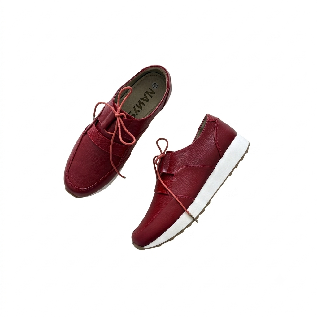 Tenis rojos en cuero - Imagen 2