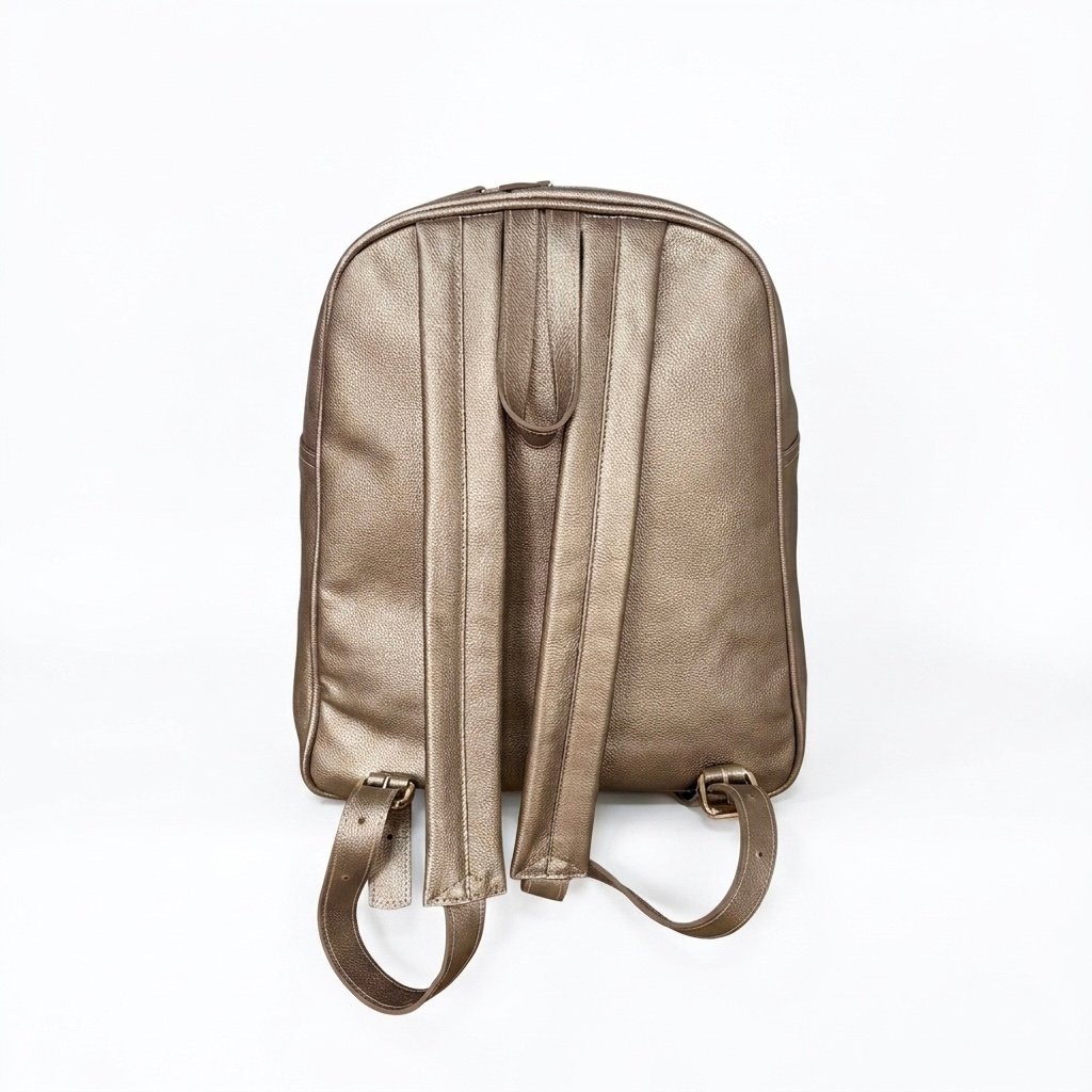 Morral grande bronce en cuero - Imagen 2
