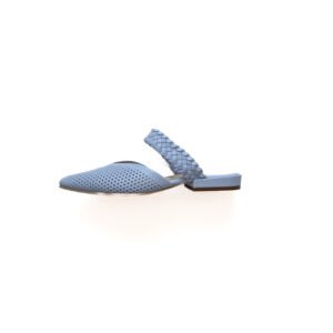 Baletas azul bebe en cuero perforado
