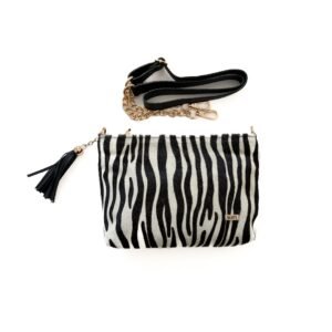 Bolso animal print cebra en cuero