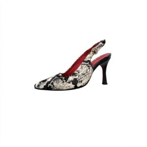 Zapato print blanco y negro en cuero
