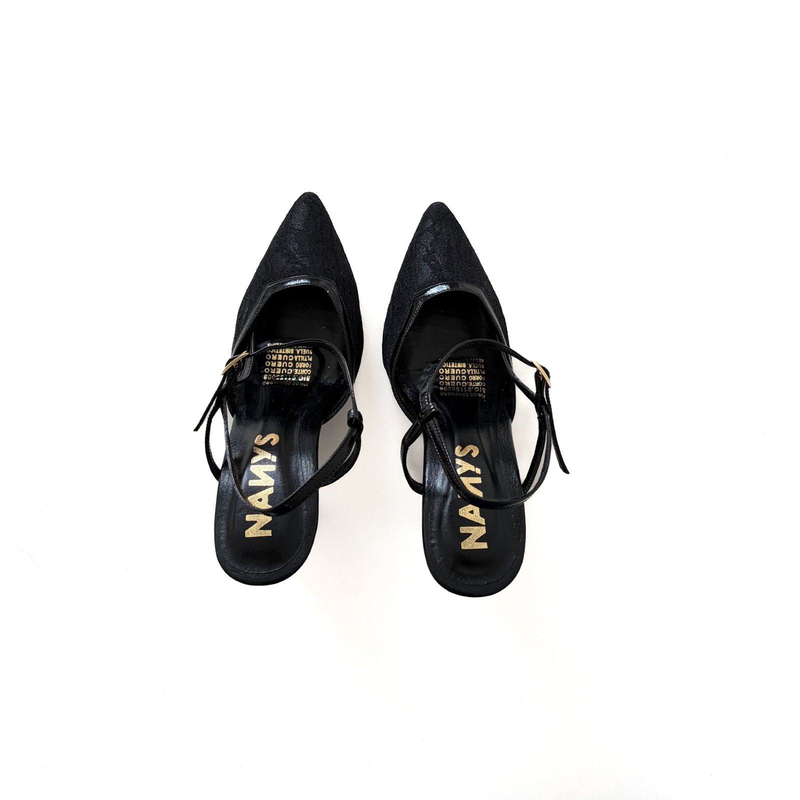 Zapatos negros con textil y cuero - Imagen 3