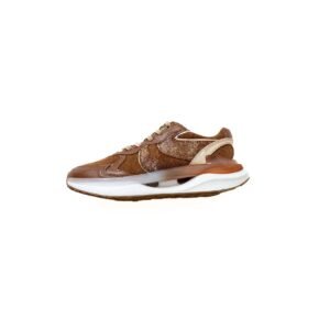 Tenis miel en cuero con suela deportiva
